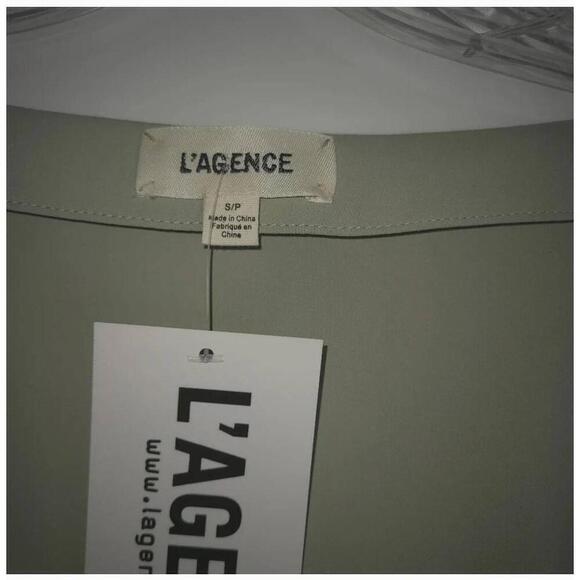 NWT L'Agence Angel Bodysuit Light Green Black Square Neck Petite Small - Picture 6 of 9